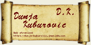 Dunja Kuburović vizit kartica